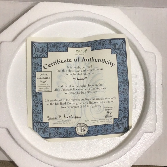 Alan Jackson Collectible Plate - Picture 2 of 3